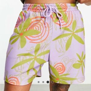 ASOS DESIGN oversized shorts in surf all over print. Like new!